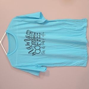 Coffee Mama Tee in Light Blue